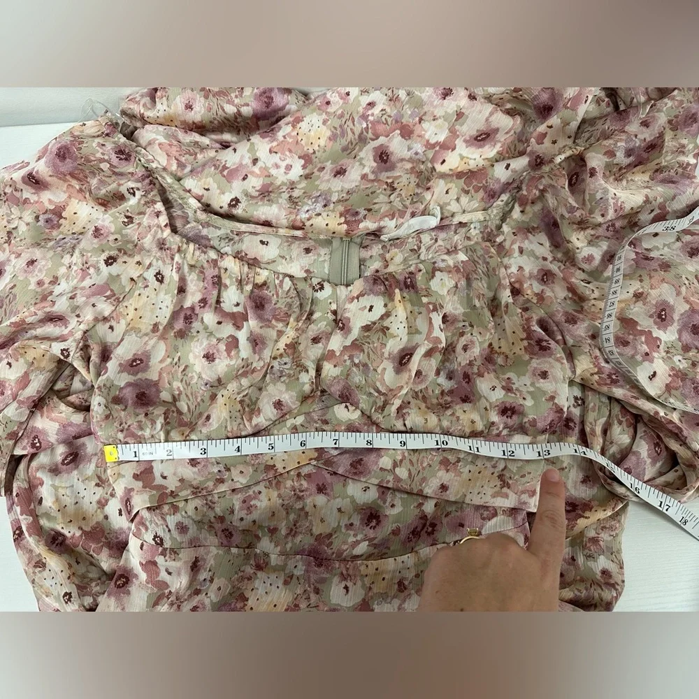 Lush Floral Midi Long Sleeve Dress NWT - Picture 10 of 14